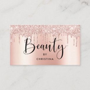Carte De Visite parties scintillant d'or rose goutte d'eau salon d
