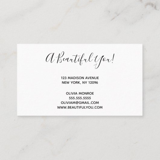 Carte De Visite Parties scintillant d'or rose lèvres maquillage Ar (Dos)