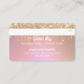Carte De Visite Parties scintillant d'or Rose Loyauté rose  (Dos)