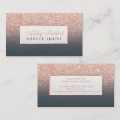 Carte De Visite parties scintillant d'or rose moderne charbon de b (Devant / Derrière)