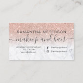 Carte De Visite parties scintillant d'or rose moderne cheveux de m (Dos)