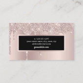 Carte De Visite Parties scintillant d'or rose moderne gouttes coif (Dos)