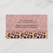 Carte De Visite Parties scintillant d'or Rose moderne Léopard Beau (Dos)