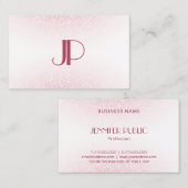 Carte De Visite Parties scintillant d'or rose moderne Monogram Mod (Devant / Derrière)