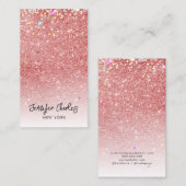 Carte De Visite Parties scintillant d'or rose moderne montre d'ore (Devant / Derrière)