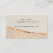 Carte De Visite parties scintillant d'or rose noir rose moderne ca (Dos)