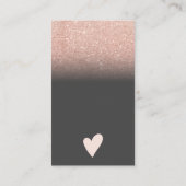 Carte De Visite parties scintillant d'or rose ombre marbre ordre m (Dos)