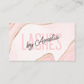 Carte De Visite Parties scintillant d'or rose pâle Agate Oeil Lash (Dos)