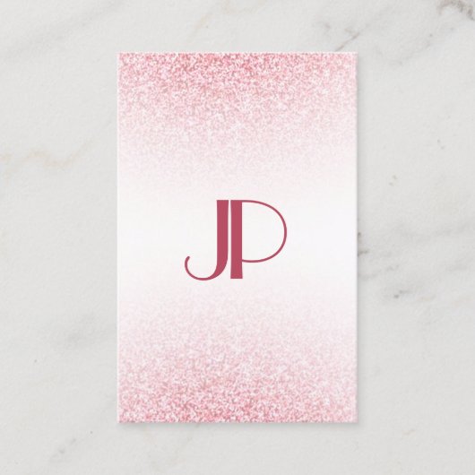 Carte De Visite Parties scintillant d'or rose rose moderne personn (Devant)