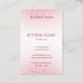 Carte De Visite Parties scintillant d'or rose rose moderne personn (Dos)