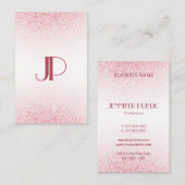 Carte De Visite Parties scintillant d'or rose rose moderne personn (Devant / Derrière)