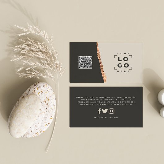 Carte De Visite parties scintillant d'or rose rose noir moderne me