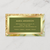 Carte De Visite Parties scintillant d'or Sage Marbre vert Artiste  (Dos)