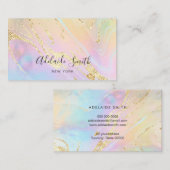 Carte De Visite parties scintillant d'or simulée sur effet hologra (Devant / Derrière)