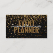 Carte De Visite Parties scintillant d'or sur le code QR photo pers (Devant)