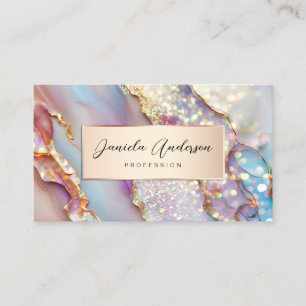 Carte De Visite Parties scintillant d'or Textures opales holograph