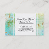 Carte De Visite *~* Parties scintillant d'or Turquoise Abstrait Pa (Dos)