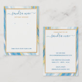 Carte De Visite Parties scintillant d'or Turquoise Bijoux en marbr (Devant / Derrière)