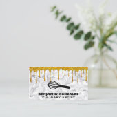 Carte De Visite Parties scintillant d'or | Whisk | Marbre moderne (Debout devant)