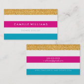 Carte De Visite PARTIES SCINTILLANT dorée brillante couleur MOTIF (Devant / Derrière)