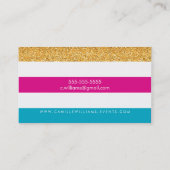 Carte De Visite PARTIES SCINTILLANT dorée brillante couleur MOTIF (Dos)