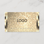 Carte De Visite Parties scintillant dorée brillante en or brillant (Devant)