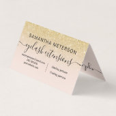 Carte De Visite parties scintillant dorée chic moderne à l'ombre d (Dos)