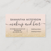 Carte De Visite Parties scintillant dorée chic moderne cheveux de  (Dos)