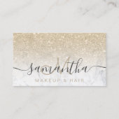 Carte De Visite parties scintillant dorée claire moderne cheveux e (Devant)