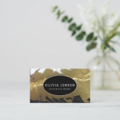 Carte De Visite Parties scintillant dorée de luxe brillant Marbre (Debout devant)