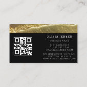 Carte De Visite Parties scintillant dorée de luxe brillant Marbre (Dos)