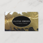 Carte De Visite Parties scintillant dorée de luxe brillant Marbre (Devant)