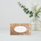 Carte De Visite Parties scintillant dorée de luxe maquillage et ch (Debout devant)