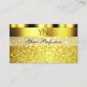 Carte De Visite Parties scintillant dorée de luxe Monogramme glamo (Devant)