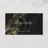 Carte De Visite Parties scintillant dorée en marbre foncé Élégant  (Devant)