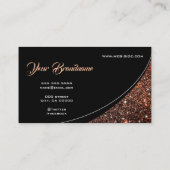 Carte De Visite Parties scintillant Dorée Jolie Rose Gold Elegant (Dos)