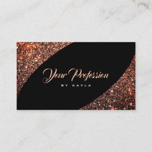 Carte De Visite Parties scintillant Dorée Jolie Rose Gold Elegant (Devant)