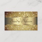 Carte De Visite Parties scintillant dorée Lumineuse Étoiles Initia (Devant)