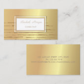 Carte De Visite Parties scintillant dorée moderne et professionnel (Devant / Derrière)