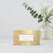 Carte De Visite Parties scintillant dorée moderne et professionnel (Debout devant)