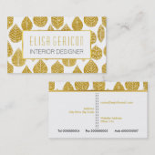 Carte De Visite Parties scintillant dorée moderne et tendance larg (Devant / Derrière)