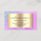 Carte De Visite Parties scintillant dorée moderne gouttes maquilla (Dos)