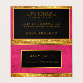 Carte De Visite Parties scintillant dorée moderne Lin rose (Extérieur déplié)