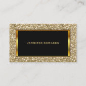 Carte De Visite Parties scintillant dorée moderne or élégant profe (Devant)