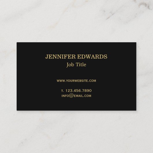 Carte De Visite Parties scintillant dorée moderne or élégant profe (Dos)