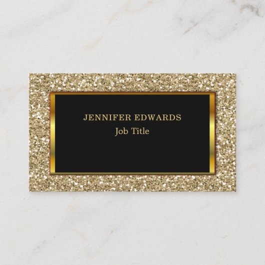 Carte De Visite Parties scintillant dorée moderne or élégant profe (Devant)