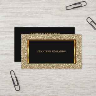 Carte De Visite Parties scintillant dorée moderne or élégant profe