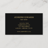 Carte De Visite Parties scintillant dorée moderne or élégant profe (Dos)