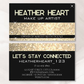 Carte De Visite Parties scintillant dorée noire de luxe Glamour ét