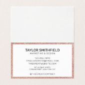 Carte De Visite Parties scintillant dorée Rose à ongles branchés (Intérieur déplié)